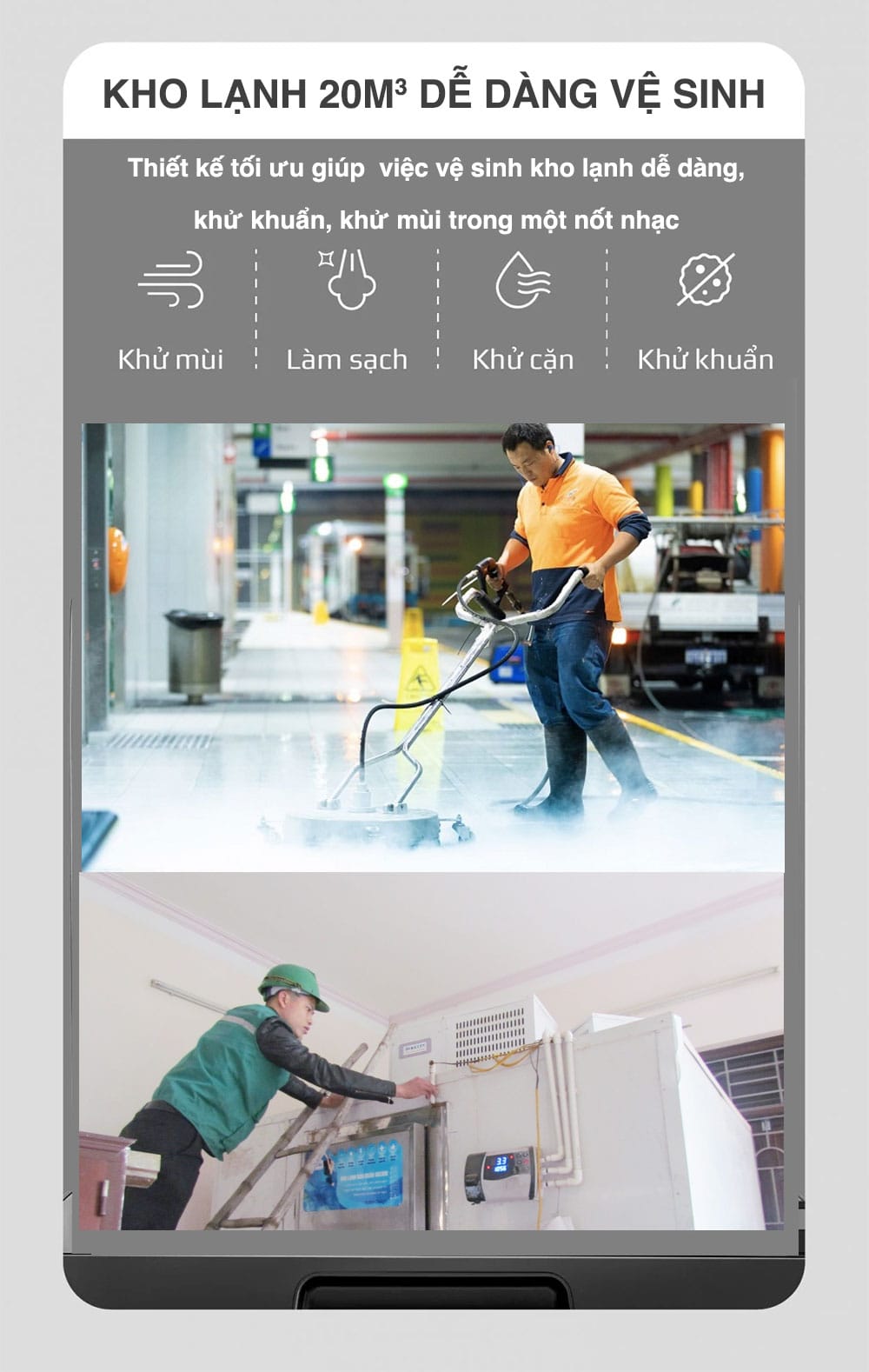 Vệ sinh kho lạnh 20m khối Vệ sinh kho lạnh 20m khối