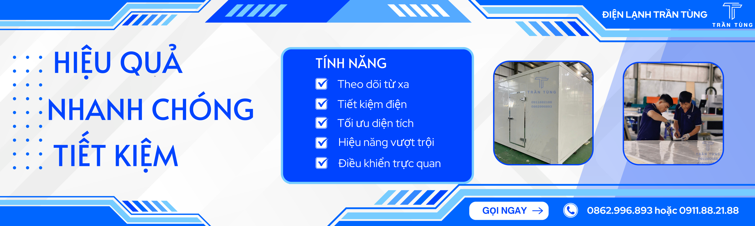 Chuyên Gia Kho Lạnh 13 White and Blue Geometric Website Development Services Banner scaled